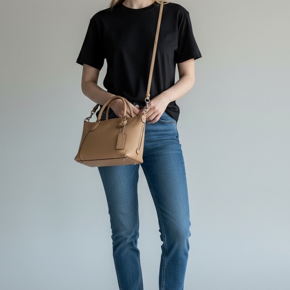 Coach Handbags - Coach Kacey Satchel in a taupe or beige color.
